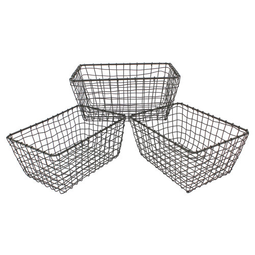 Gracie Oaks Market Wire Basket Set & Reviews Wayfair Canada